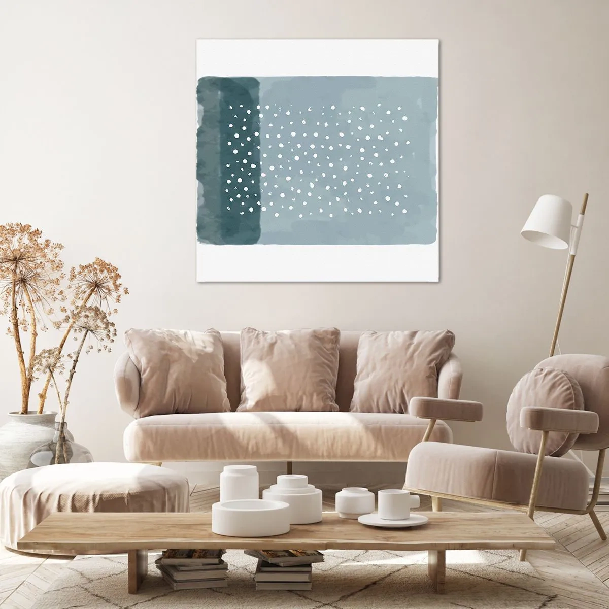 Lærredstryk - Billede på lærred - Dyrket i blåt - 30x30 cm