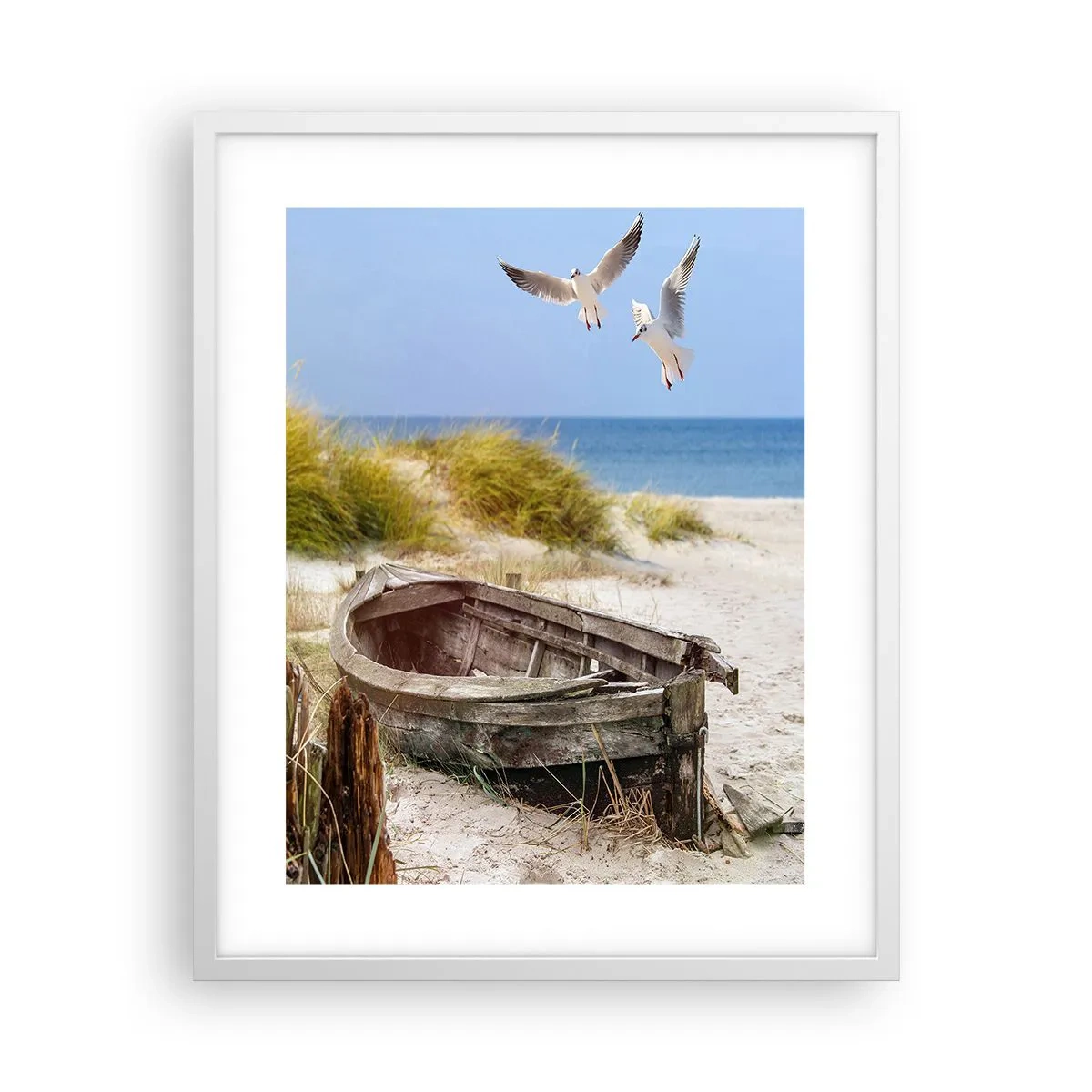 Plakat i hvid ramme - Badet i vinden - 40x50 cm