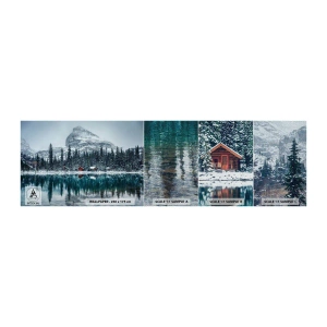 Prøve Fototapet Premium Canvas - En canadisk retræte - Landskab, Canada, Vinter - 100x30 cm