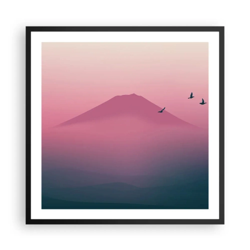 Plakat i sort ramme - Vandrer over skyerne - 60x60 cm