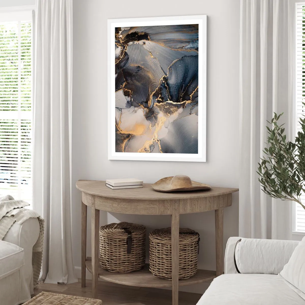 Plakat i hvid ramme - Livet af sten - 50x70 cm
