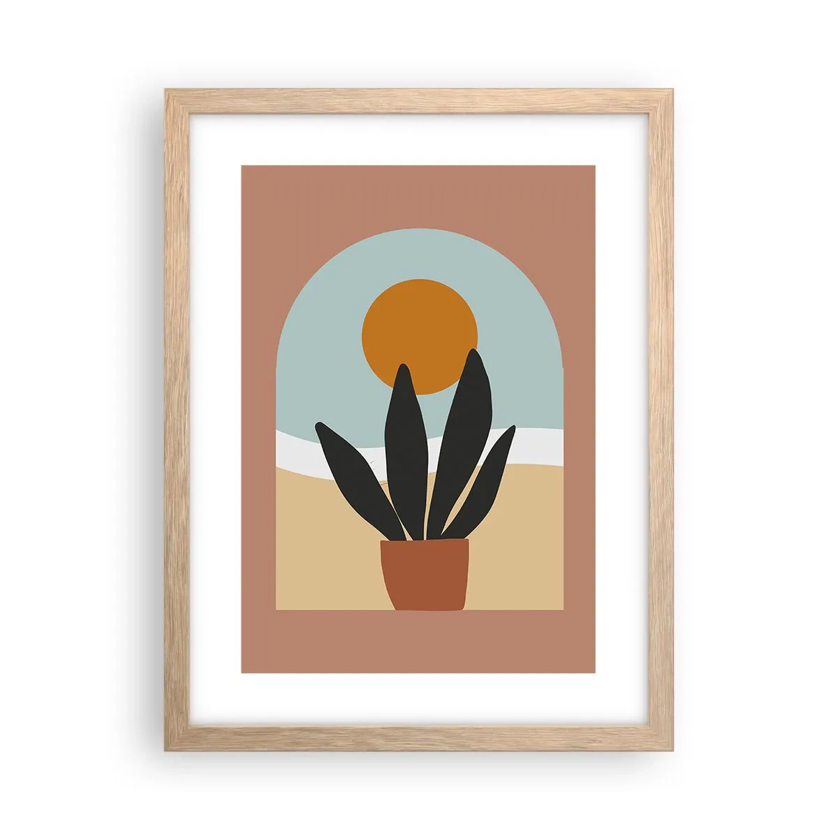 Plakat i ramme af lyst egetræ - Små glæder - 30x40 cm