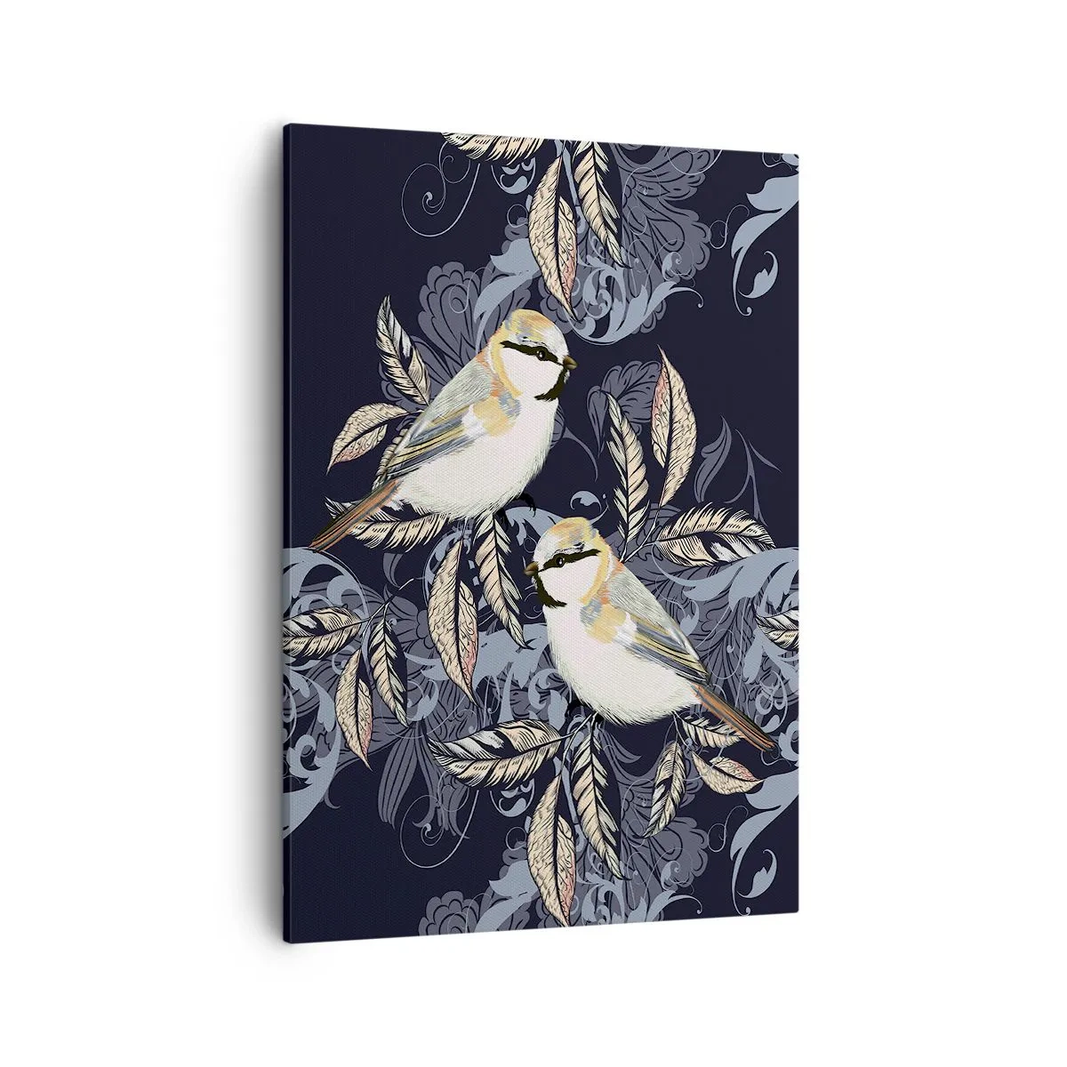 Lærredstryk - Billede på lærred - Gul-blå espalier - 50x70 cm