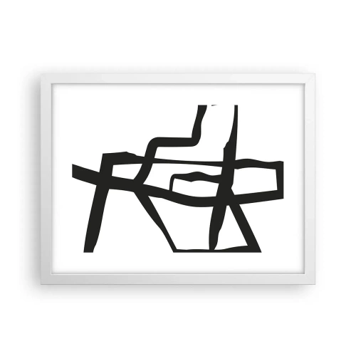 Plakat i hvid ramme - Sort og hvid konstruktion - 40x30 cm