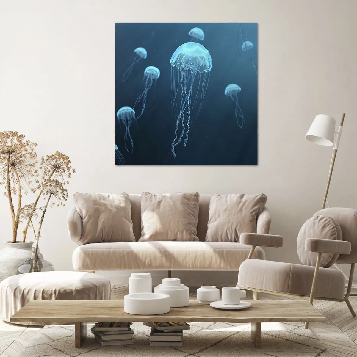 Lærredstryk - Billede på lærred - Havets dans - 70x70 cm