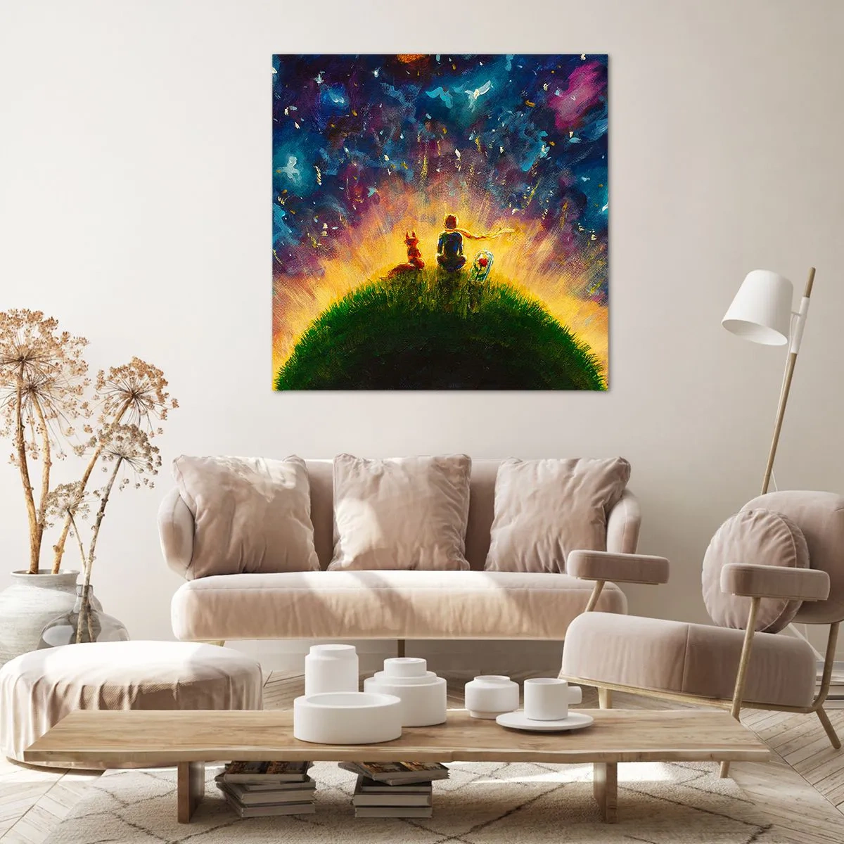 Lærredstryk - Billede på lærred - Kærlighed og venskab - hele verden - 30x30 cm