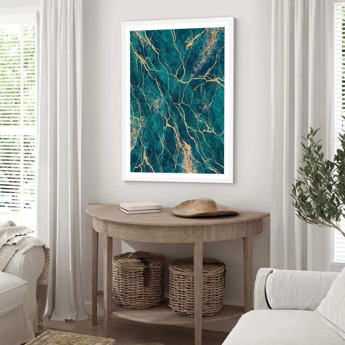 Plakat i hvid ramme - Guldåre - 40x50 cm