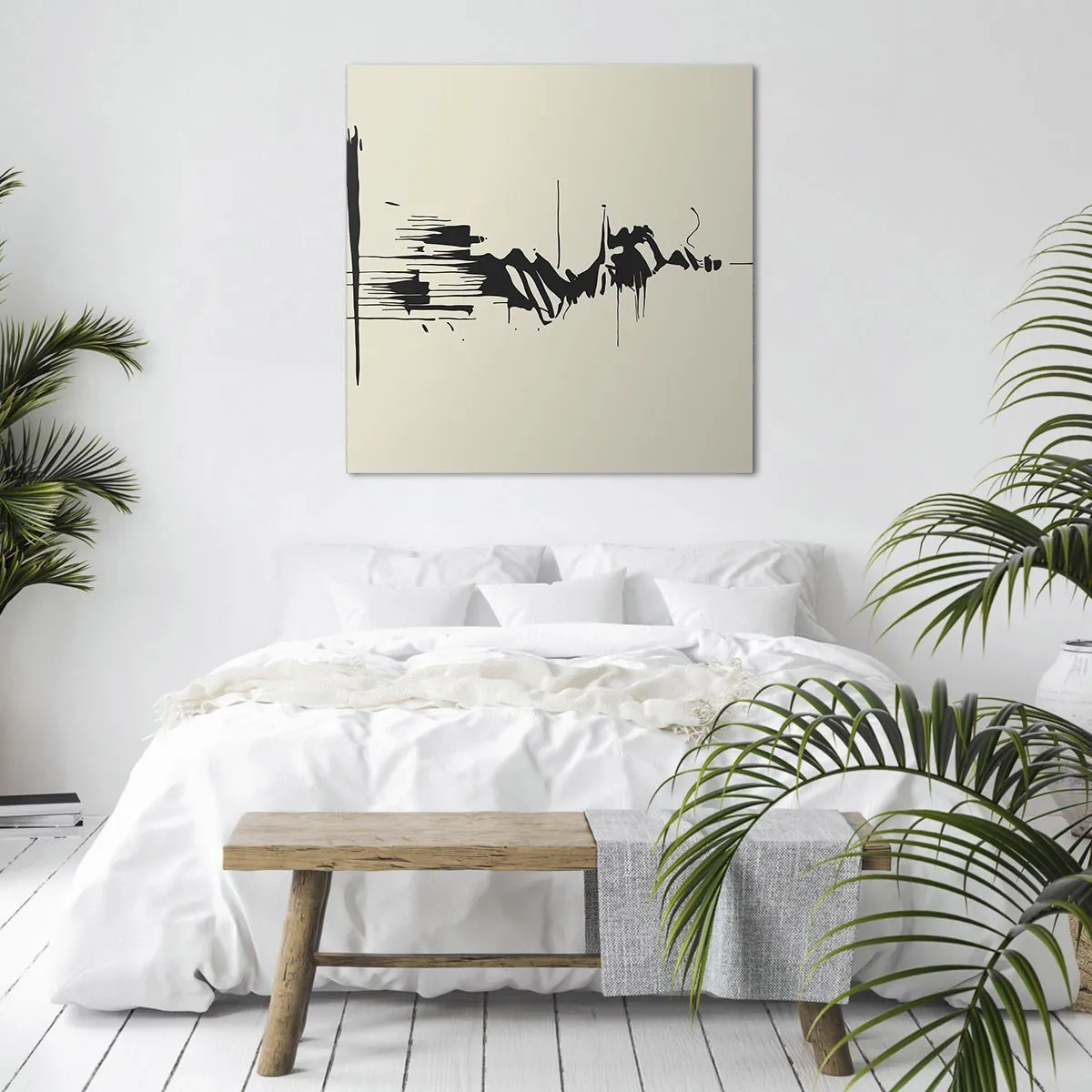 Lærredstryk - Billede på lærred - Skyndsom abstraktion - 60x60 cm