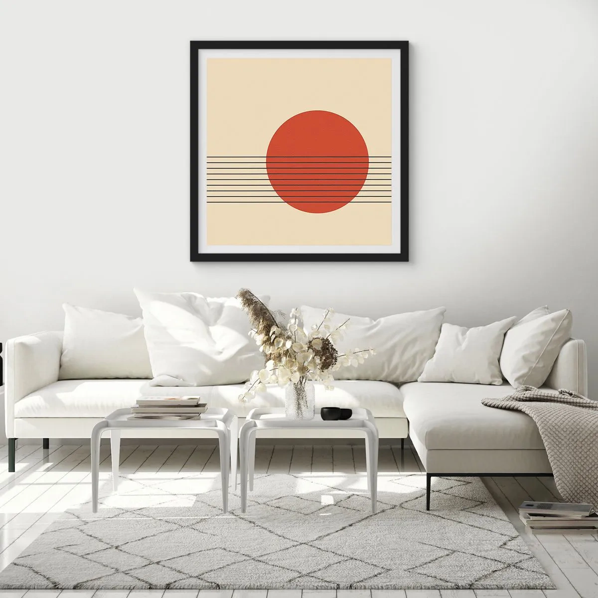 Plakat i sort ramme - Og så videre - 50x50 cm