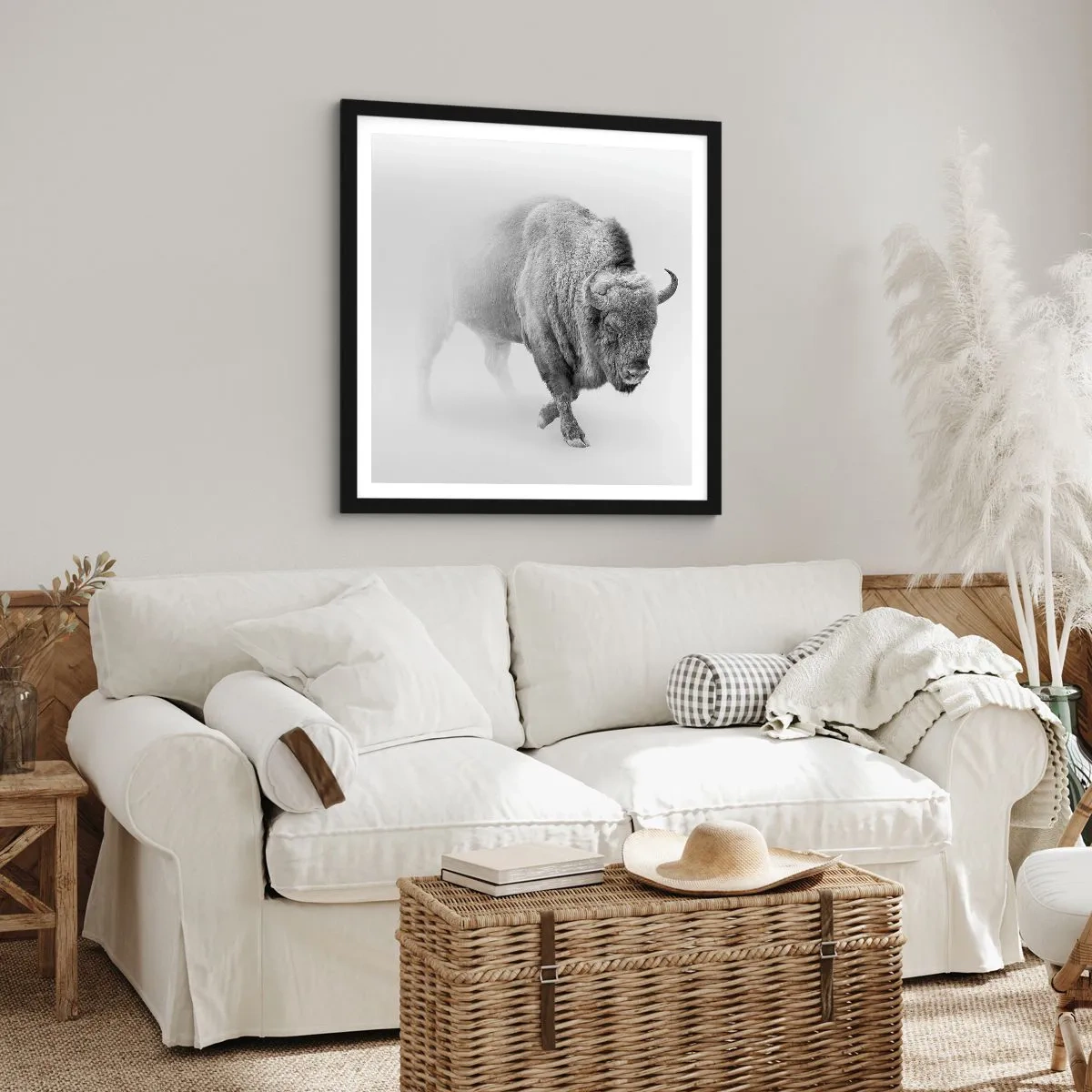 Plakat i sort ramme - Kongen af prærien - 40x40 cm