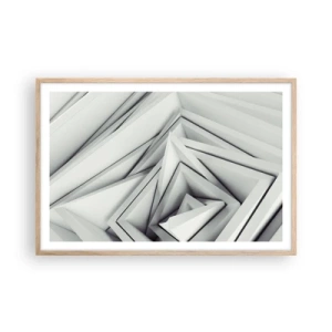 Plakat i ramme af lyst egetræ - Skarpe vinkler knopper - 91x61 cm