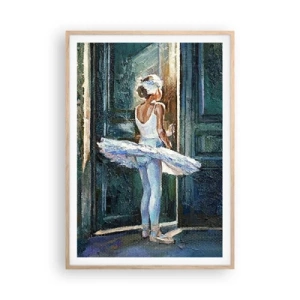 Plakat i ramme af lyst egetræ - Før showet - 70x100 cm