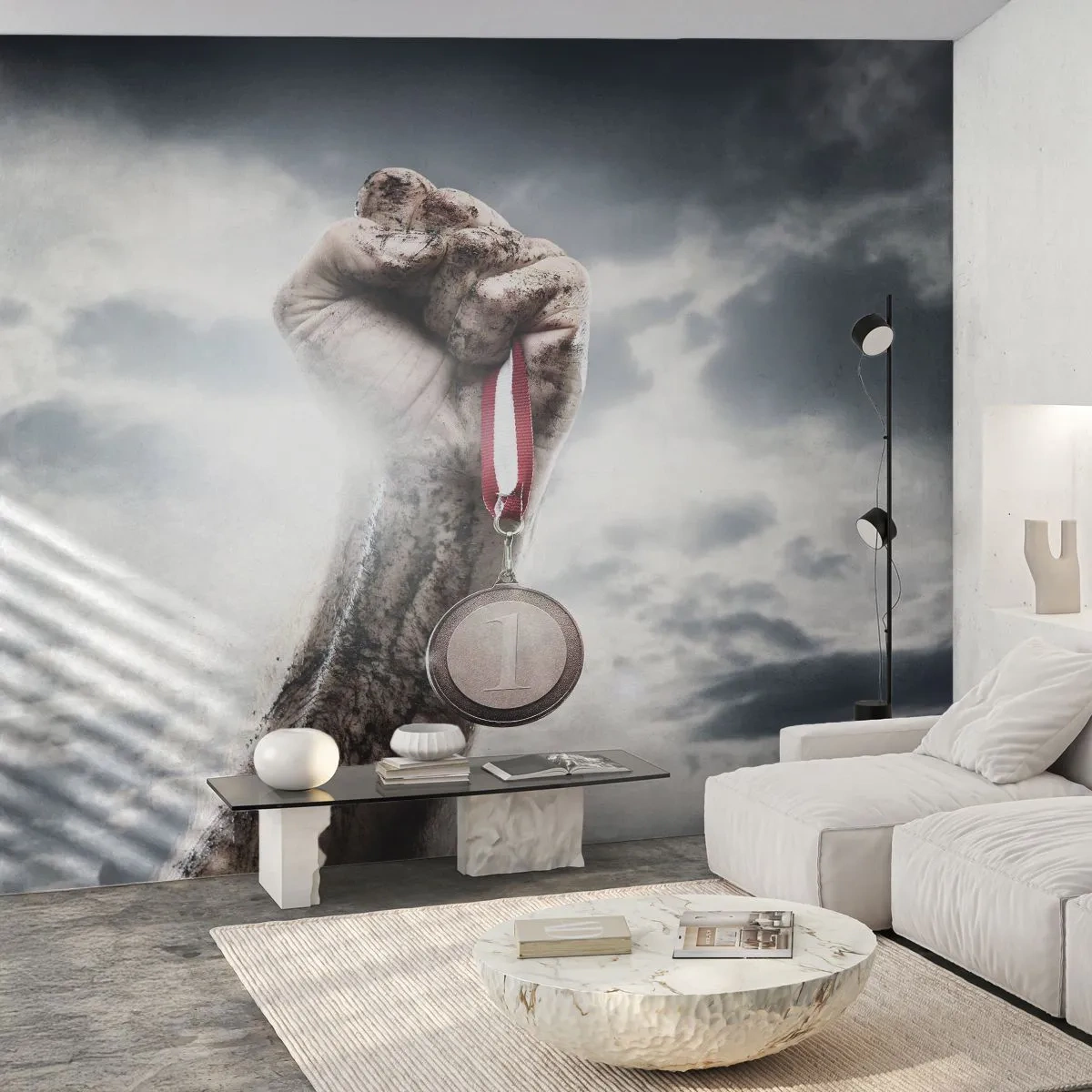 Fototapet Premium Sand - Per aspera ad astra - Sport, Idrætsmedalje, 3D - 100x70 cm