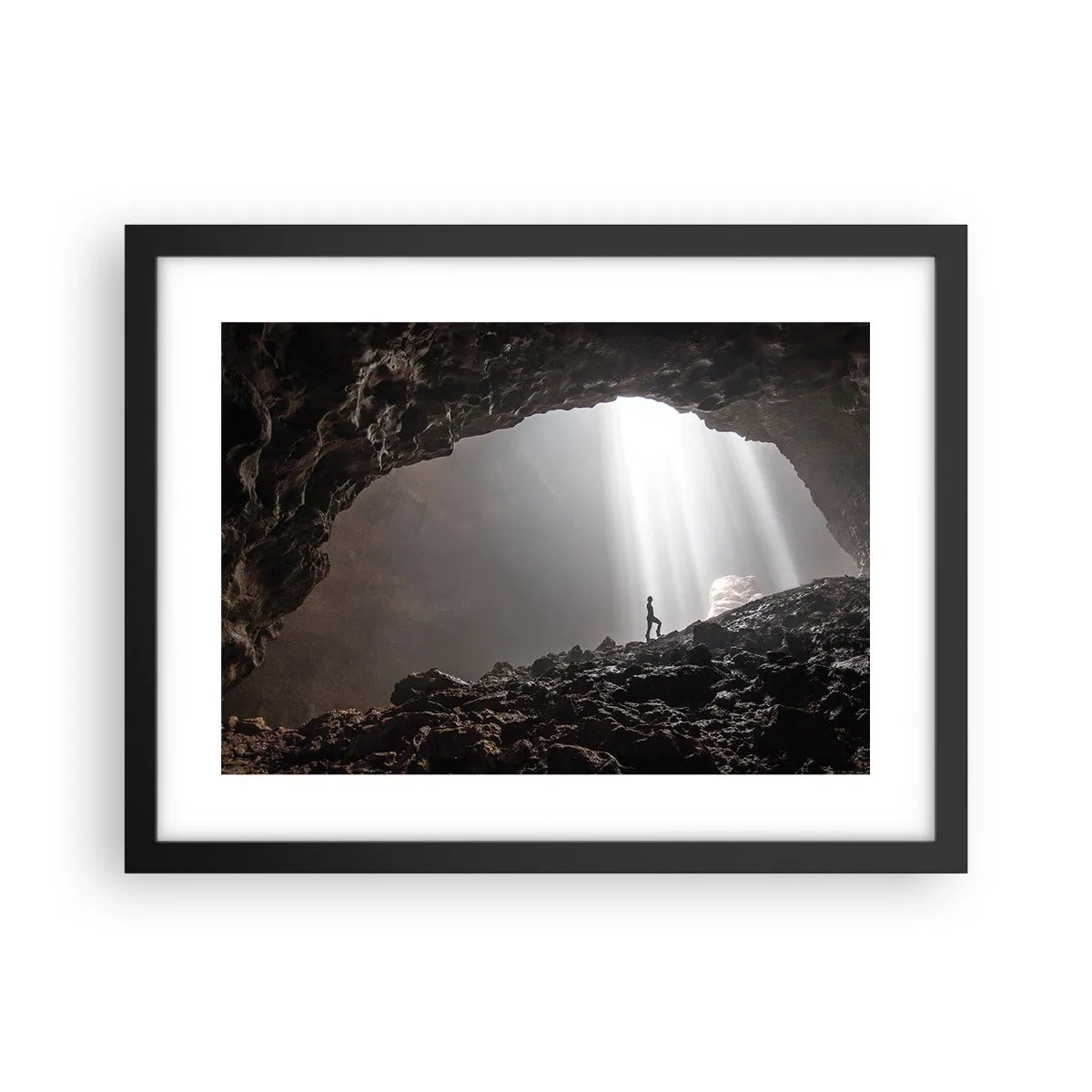 Plakat i sort ramme - Lysende grotte - 40x30 cm