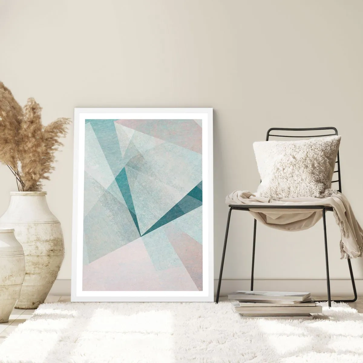 Plakat i hvid ramme - Rolig og alligevel dynamisk - 30x40 cm