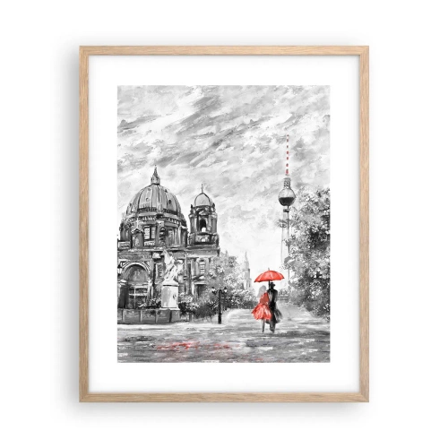 Plakat i ramme af lyst egetræ - Møde i Berlin - 40x50 cm