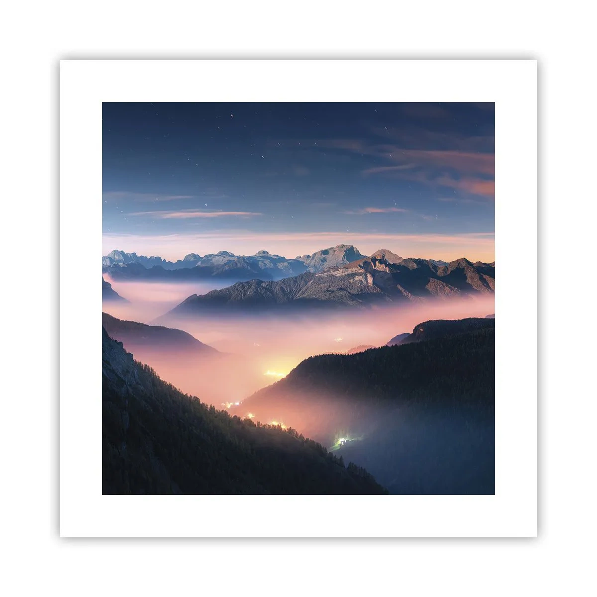 Plakat - Lys i dalene - 40x40 cm