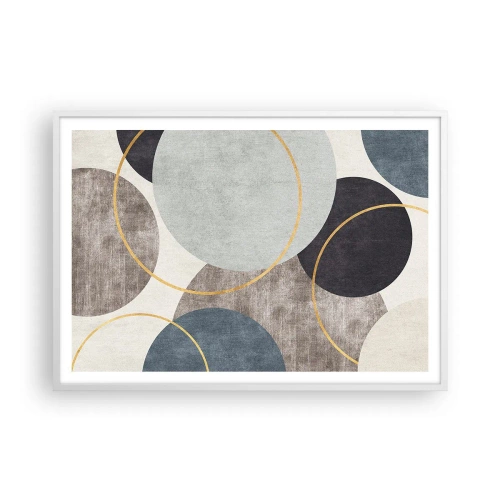 Plakat i hvid ramme - Hjul efter hjul - 100x70 cm