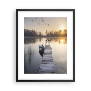 Plakat i sort ramme - Jeg kommer tilbage om et stykke tid - 40x50 cm