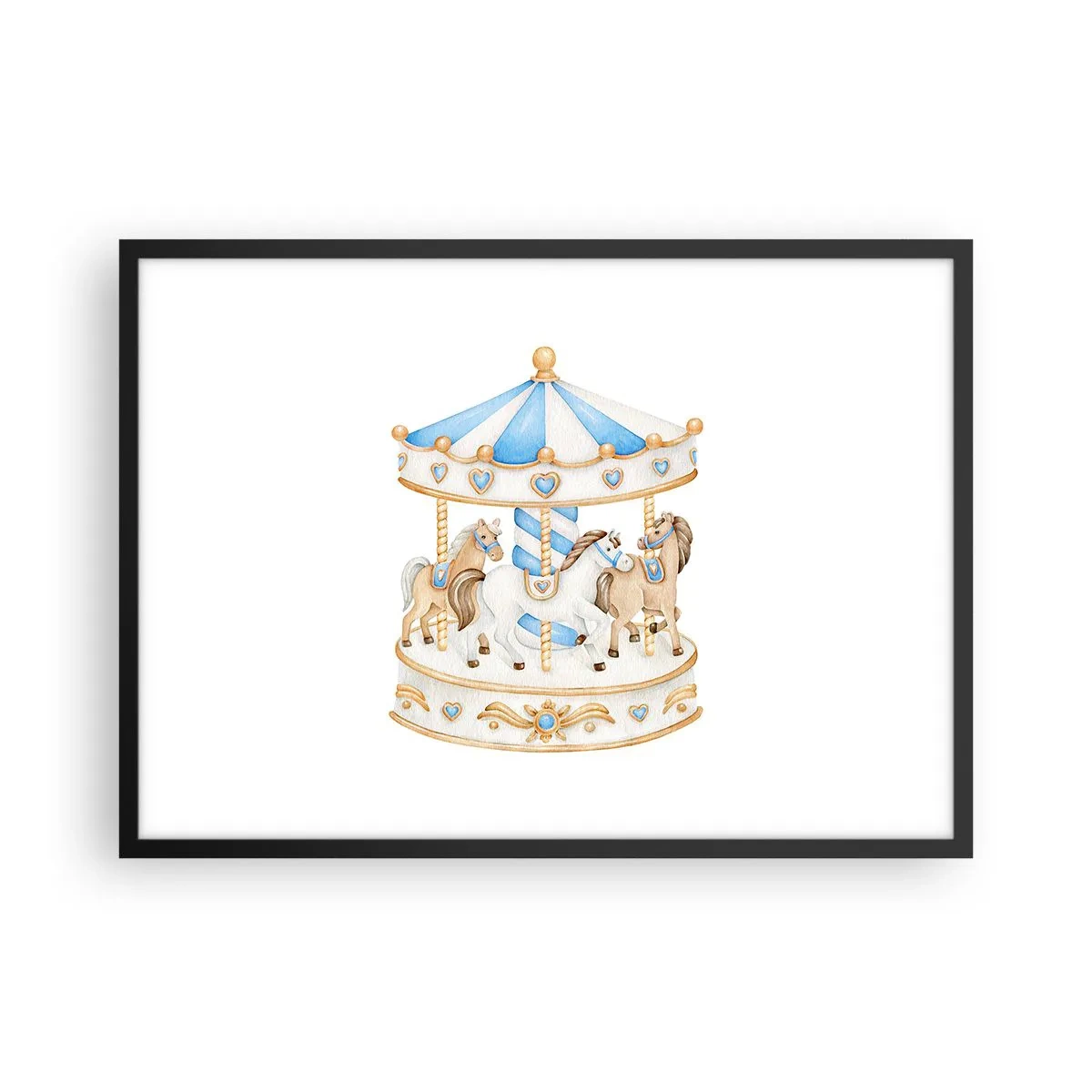 Plakat i sort ramme - Sød barndom - 70x50 cm