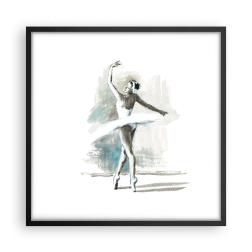 Plakat i sort ramme - Fortryllet til en svane - 50x50 cm