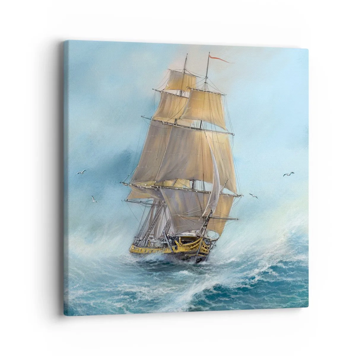 Lærredstryk - Billede på lærred - Bølgende gennem bølgerne - 40x40 cm