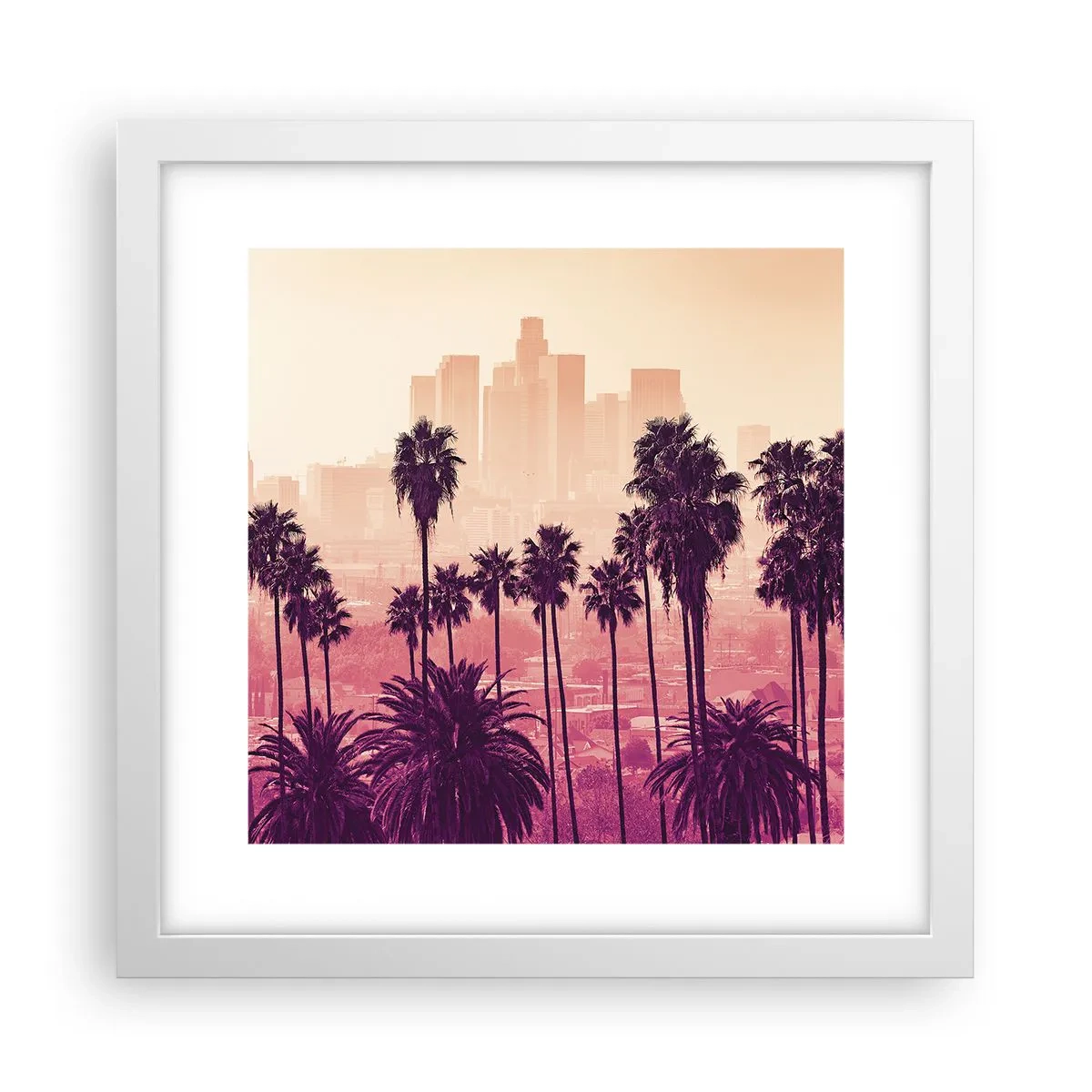 Plakat i hvid ramme - Landskab i Californien - 30x30 cm