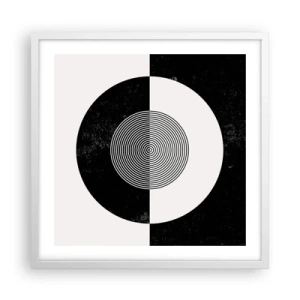 Plakat i hvid ramme - Harmoni i sort og hvidt - 50x50 cm