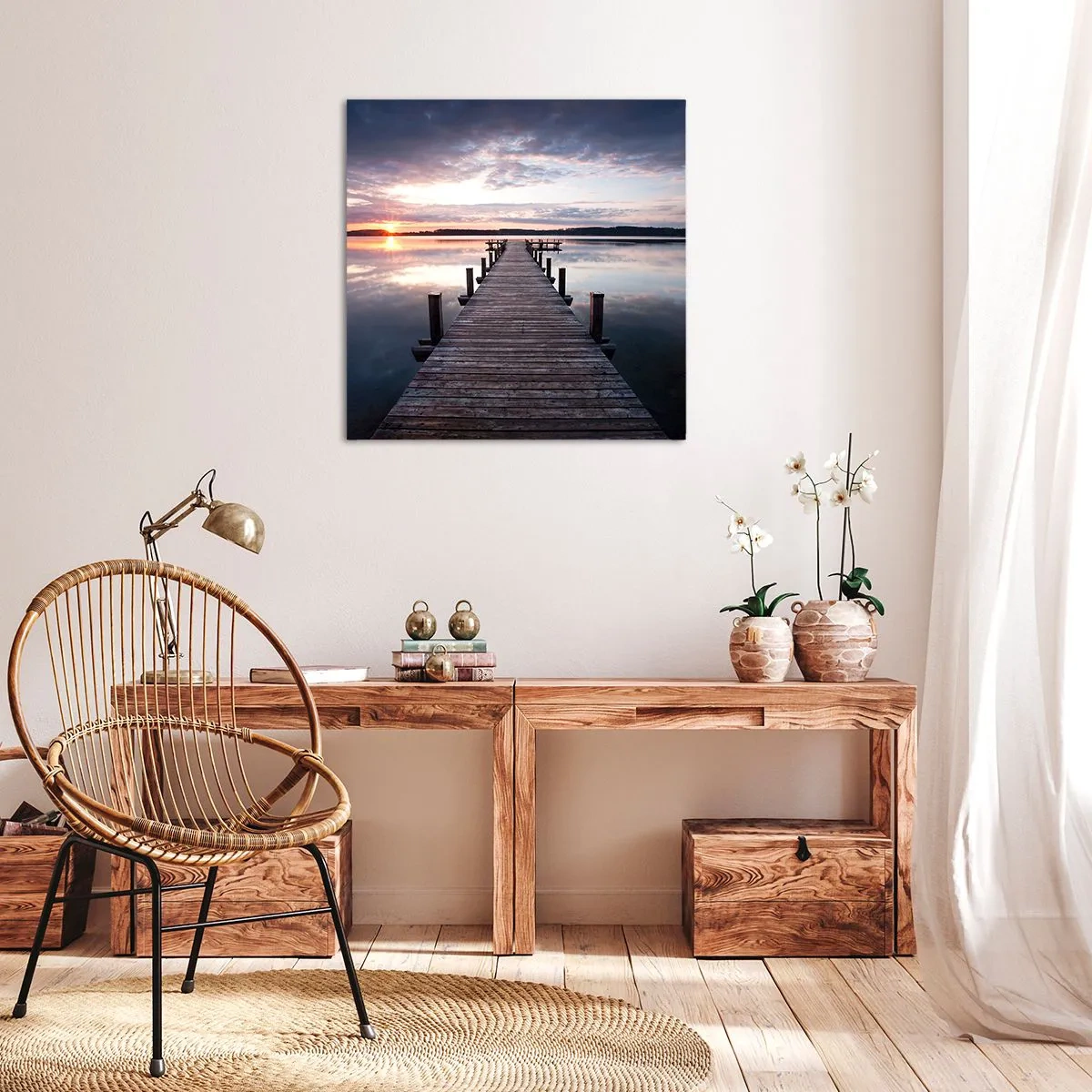 Lærredstryk - Billede på lærred - Den tavse grænse mellem dag og nat - 60x60 cm