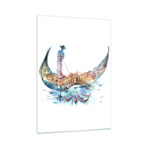 Billede på glas - Vi sejler gennem byen - 50x70 cm