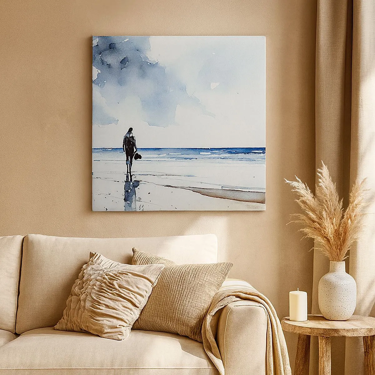 Lærredstryk - Billede på lærred - Samtale med havet - 30x30 cm