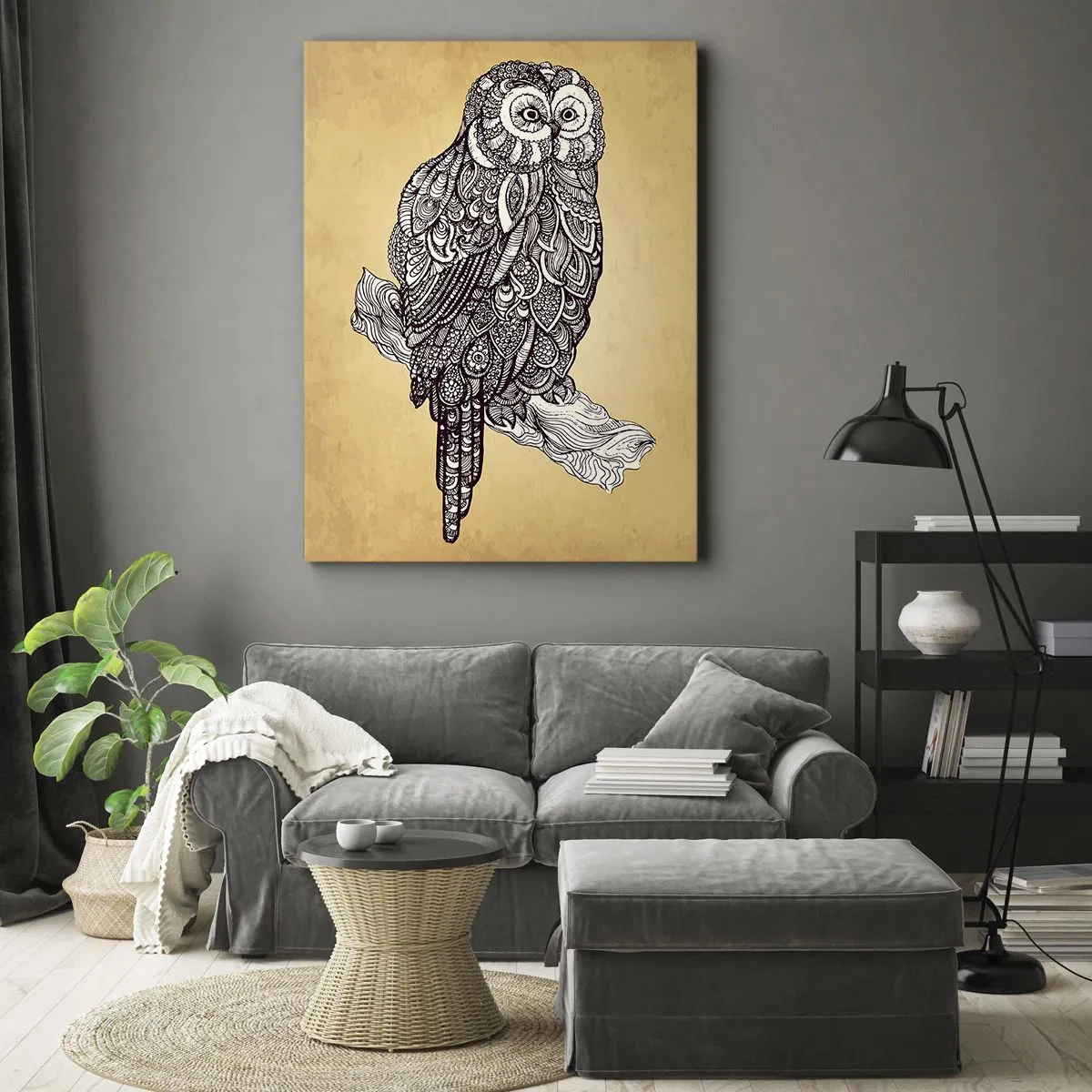 Lærredstryk - Billede på lærred - Indviklede ornamenter af visdom - 50x70 cm