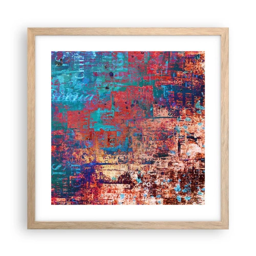 Plakat i ramme af lyst egetræ - Hukommelse og glemsel - 40x40 cm