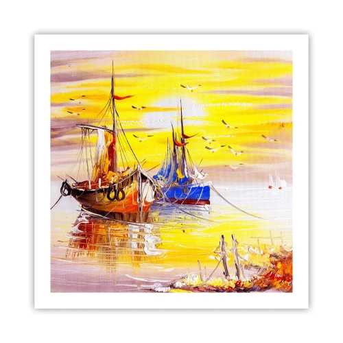 Plakat - Et velfortjent hvil i havnen - 60x60 cm