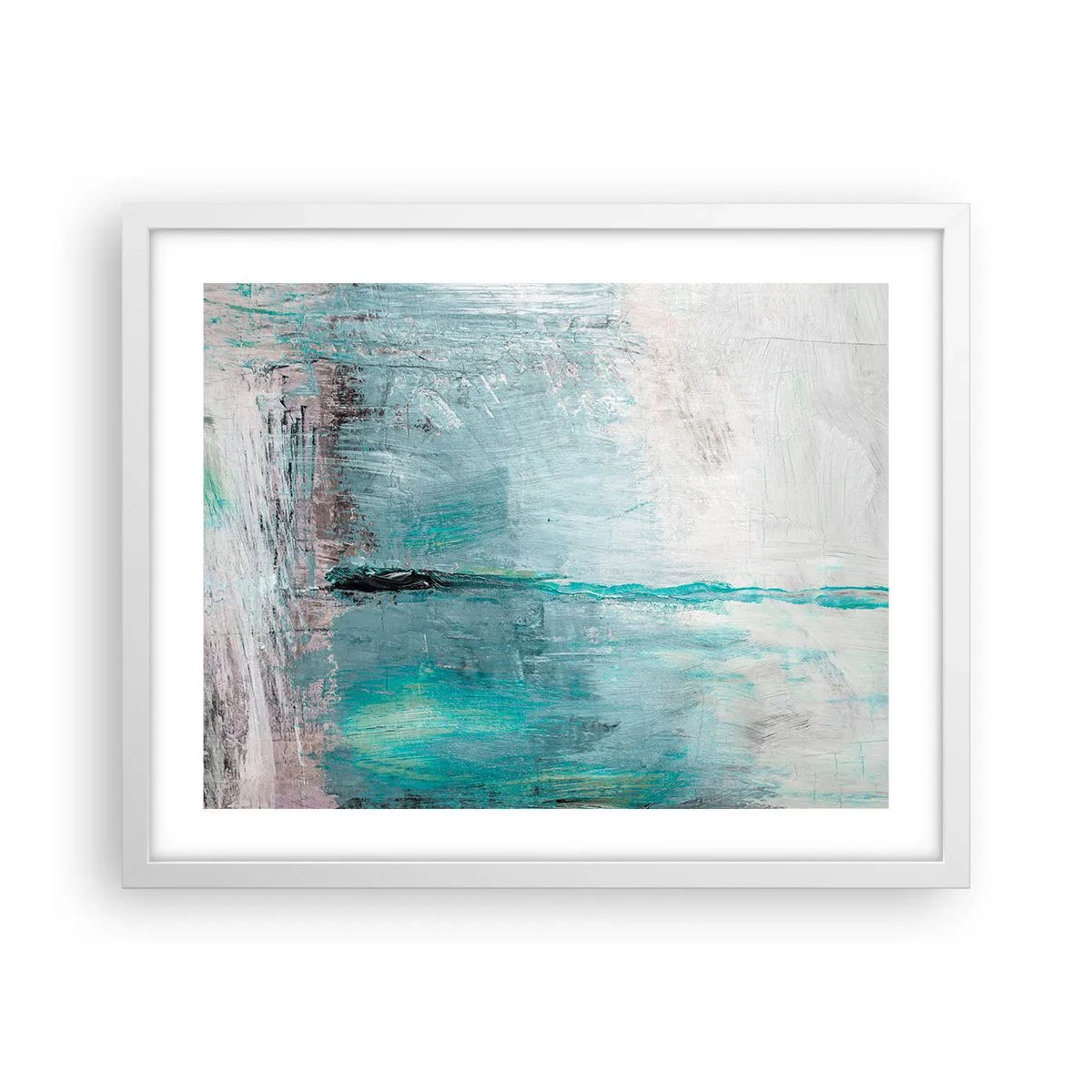 Plakat i hvid ramme - Horisontalt med blå farve - 50x40 cm