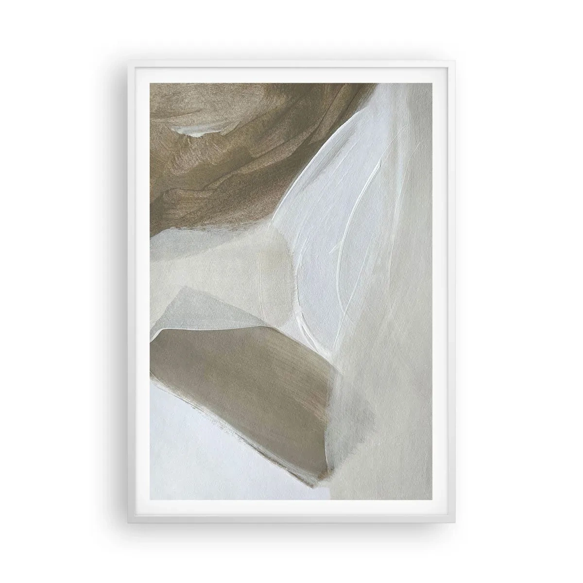 Plakat i hvid ramme - Bølge af hvidt - 70x100 cm