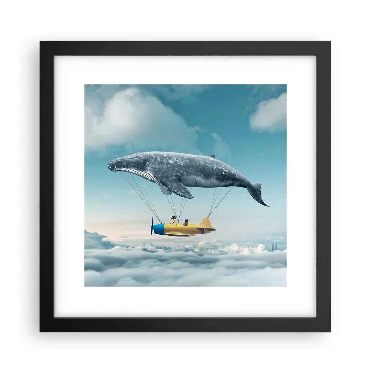 Plakat i sort ramme - Hvorfor ikke? - 30x30 cm