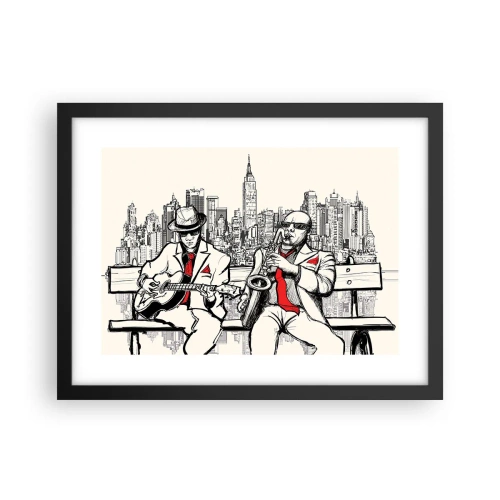Plakat i sort ramme - New York improvisation - 40x30 cm