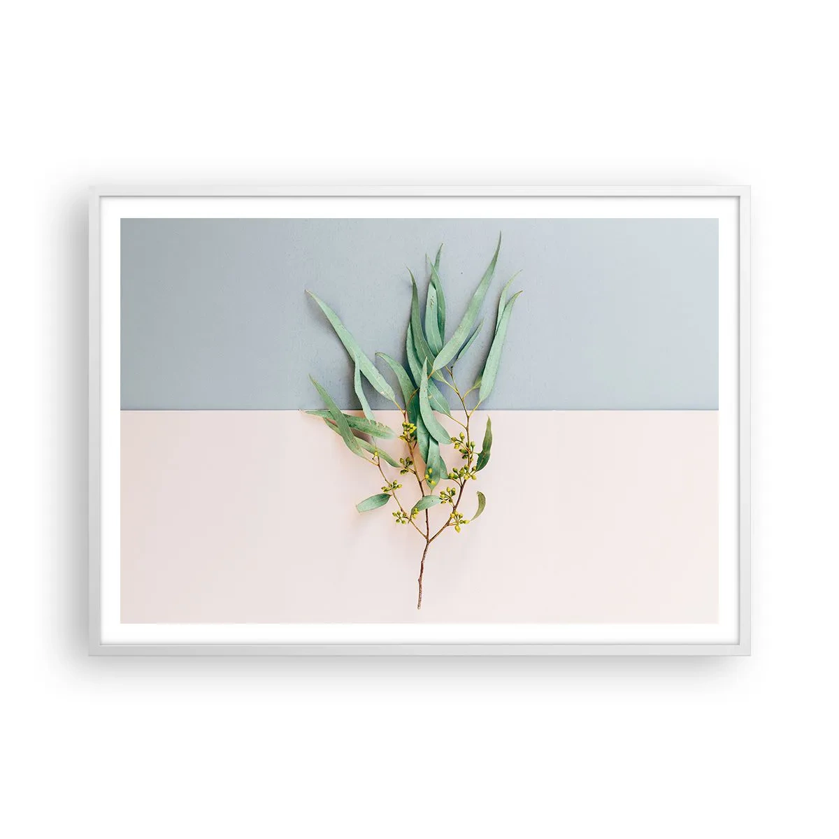 Plakat i hvid ramme - Pastelfarvernes subtilitet - 100x70 cm