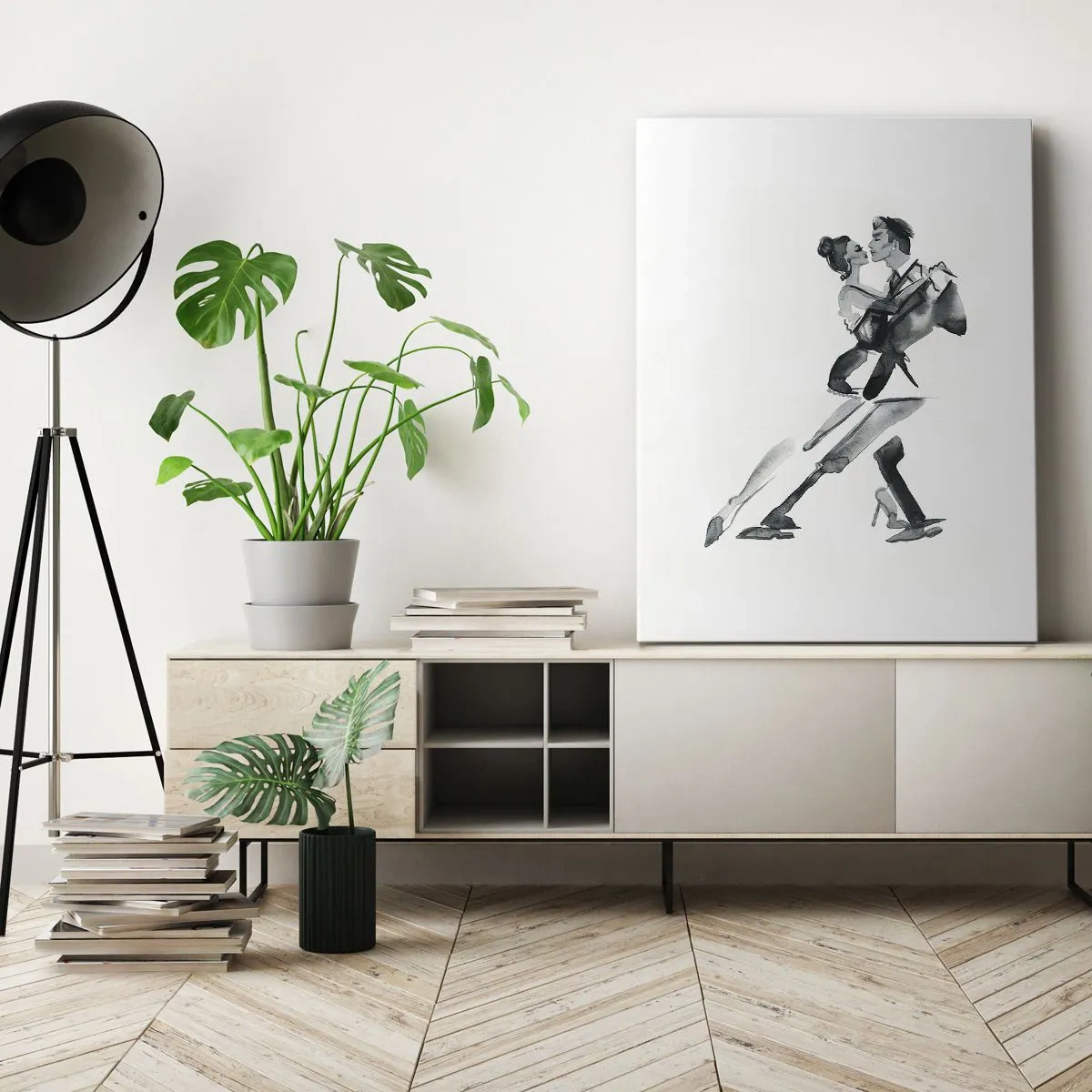 Lærredstryk - Billede på lærred - I én rytme - 45x80 cm