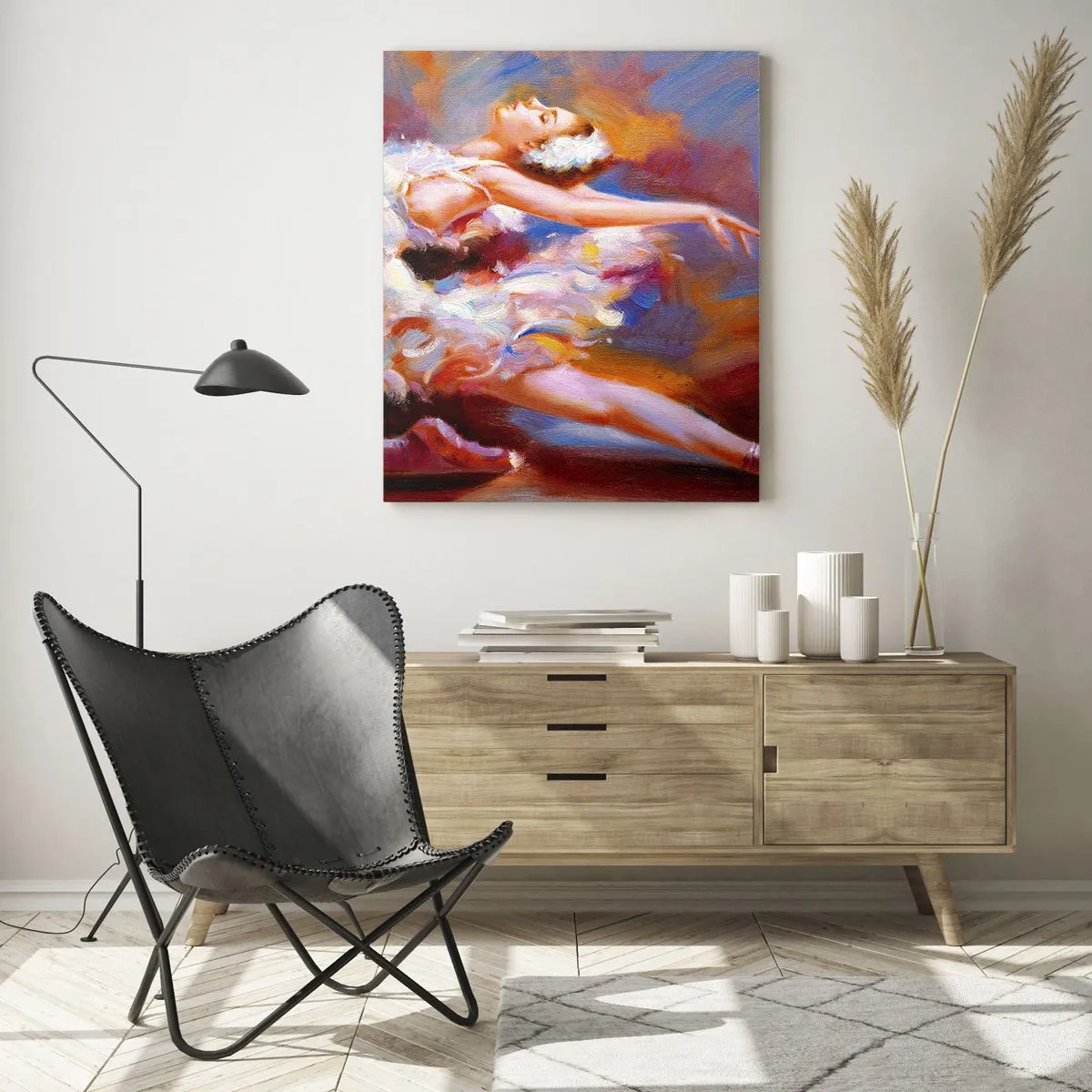Billede på glas - Svanens ynde - 50x70 cm