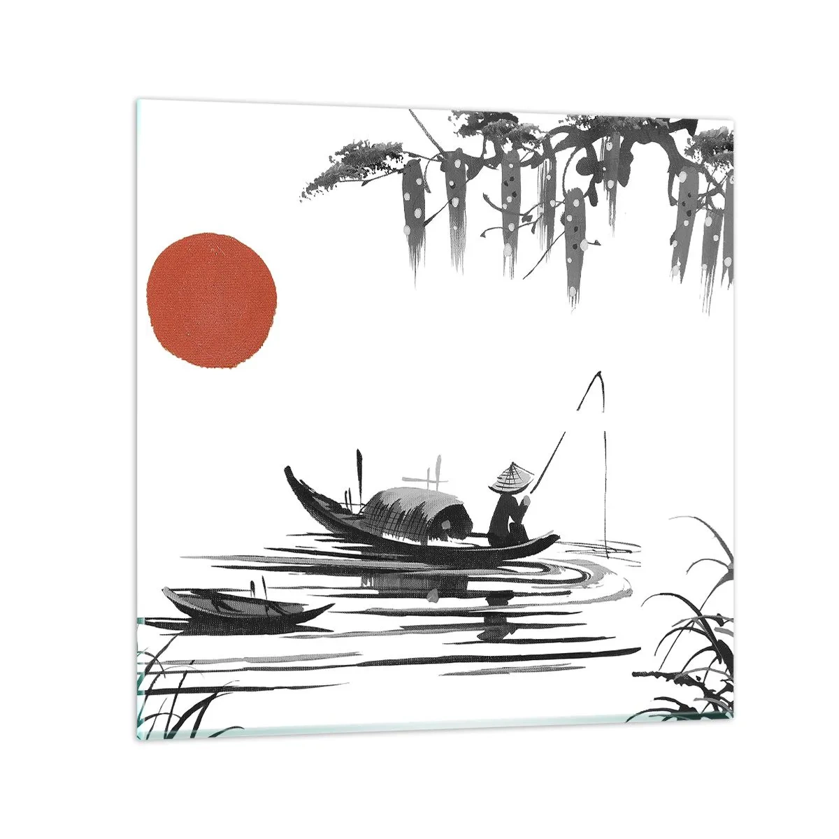 Billede på glas - En asiatisk eftermiddag - 30x30 cm