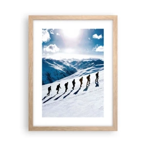 Plakat i ramme af lyst egetræ - Det vindende hold - 30x40 cm