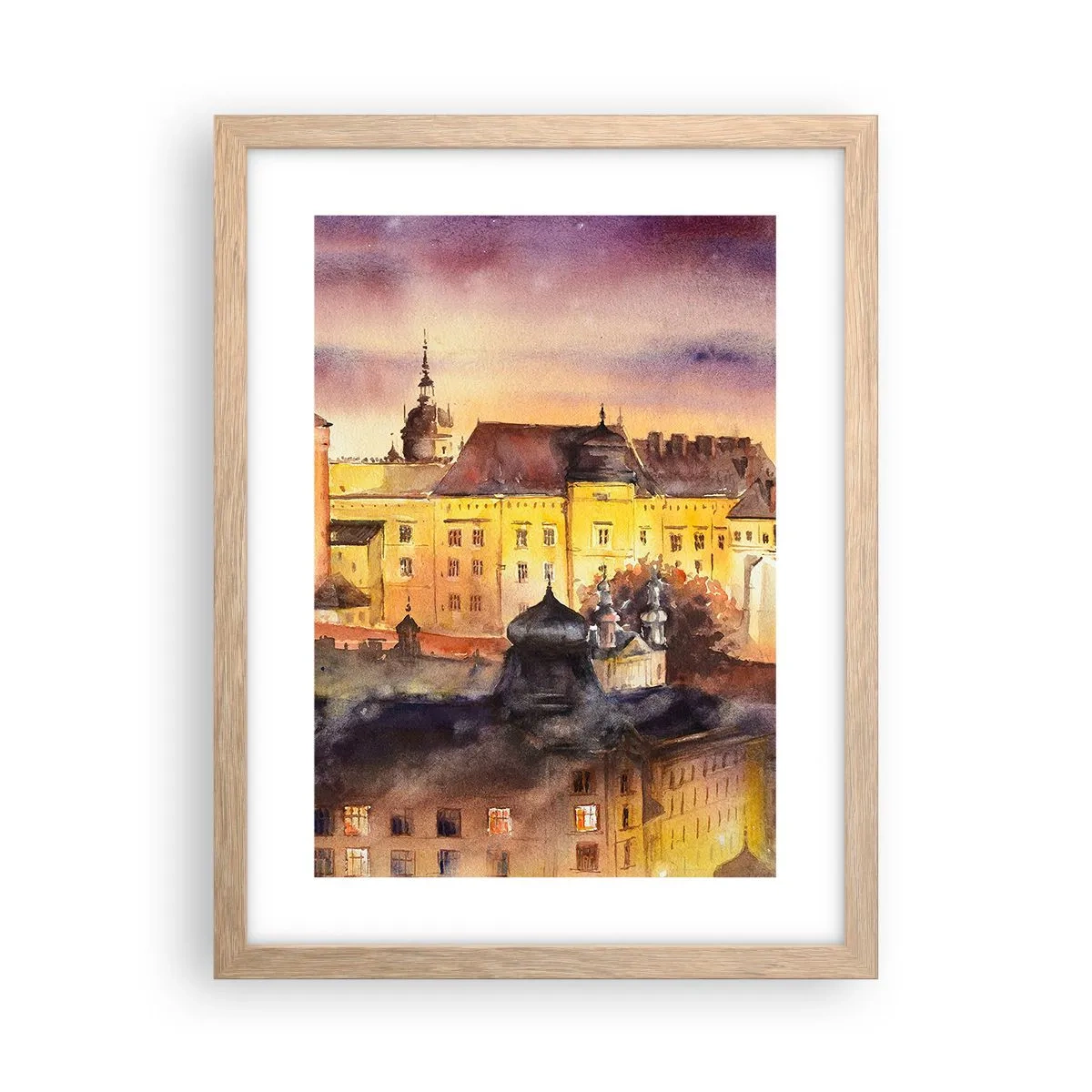 Plakat i ramme af lyst egetræ - En historie og en fortælling - 30x40 cm