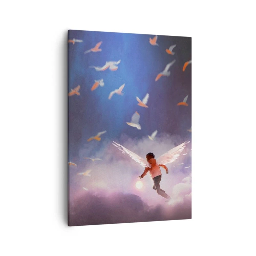 Lærredstryk - Billede på lærred - Det kræver fantasi og mod - 50x70 cm