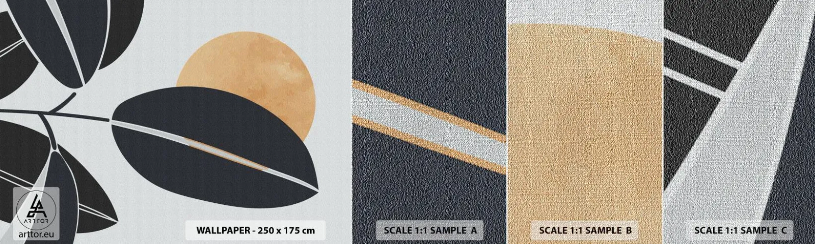 Prøve Fototapet Premium Canvas - En dag med varm sommer - Botanik, Blade, Minimalisme - 100x30 cm