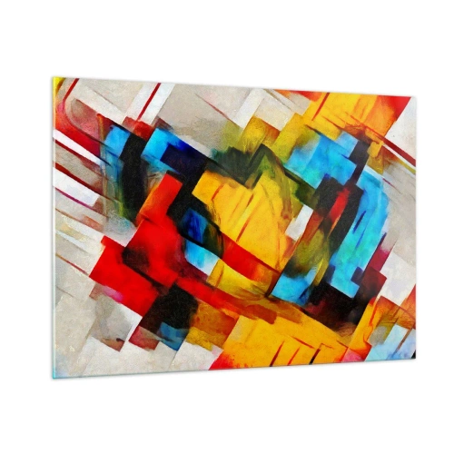 Billede på glas - Flerfarvet lagdeling - 100x70 cm