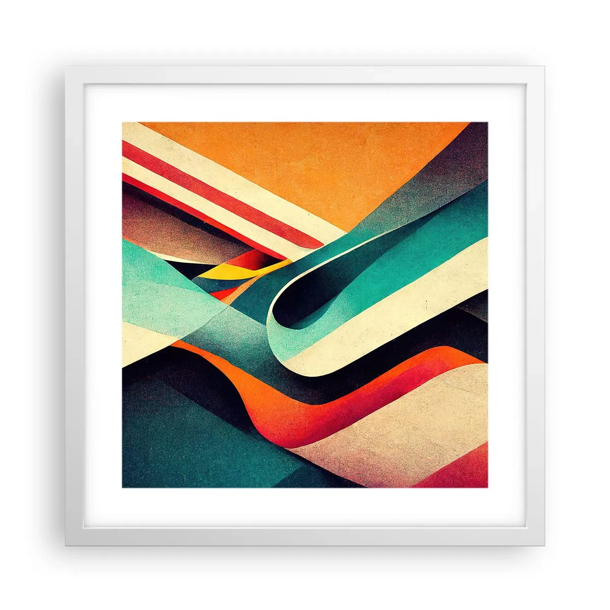 Plakat i hvid ramme - Intens komposition - 40x40 cm