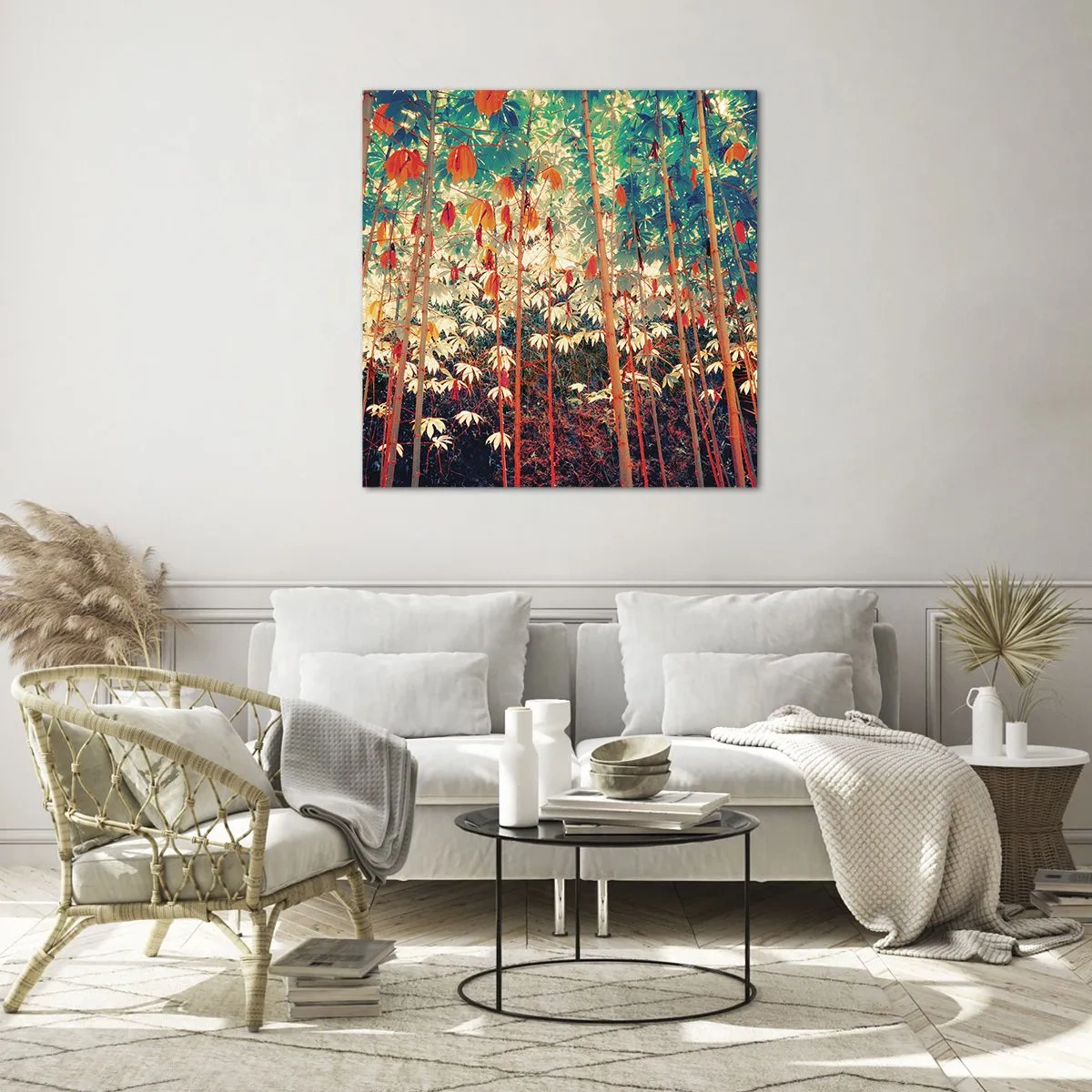 Billede på glas - Bladenes hemmelige liv - 40x40 cm