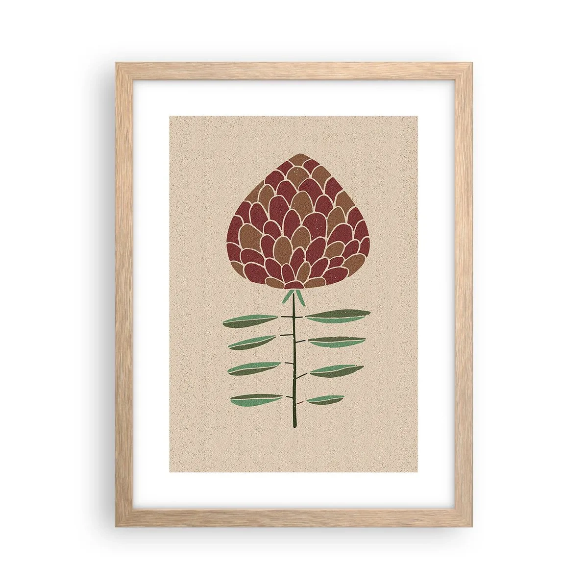 Plakat i ramme af lyst egetræ - Som en stor pind - 30x40 cm